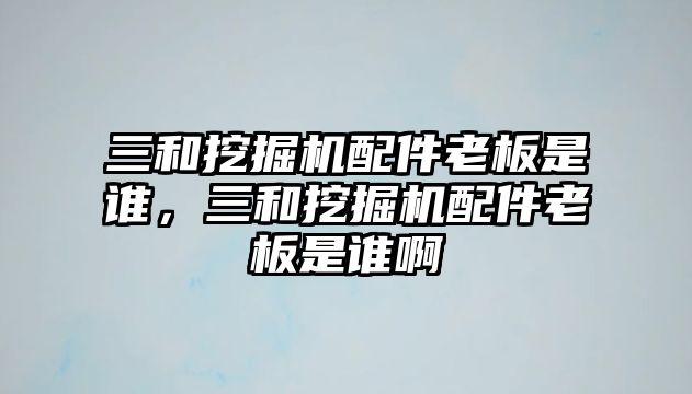 三和挖掘機配件老板是誰，三和挖掘機配件老板是誰啊