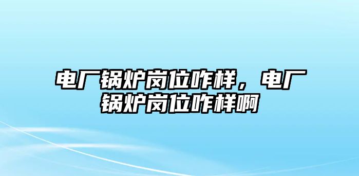 電廠鍋爐崗位咋樣，電廠鍋爐崗位咋樣啊