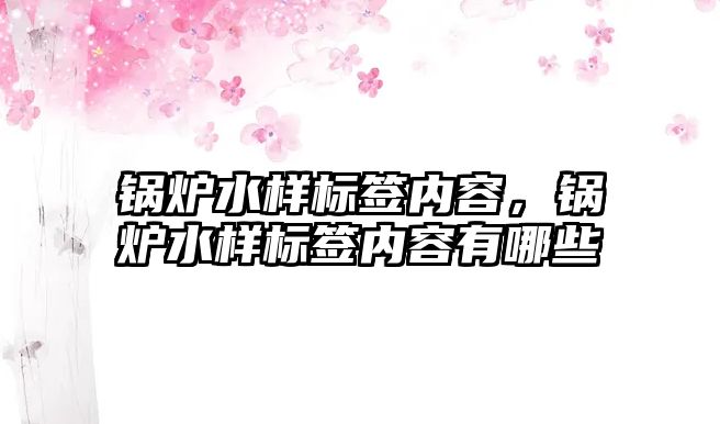 鍋爐水樣標(biāo)簽內(nèi)容，鍋爐水樣標(biāo)簽內(nèi)容有哪些