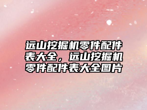 遠(yuǎn)山挖掘機零件配件表大全，遠(yuǎn)山挖掘機零件配件表大全圖片