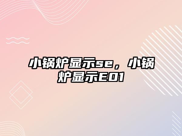 小鍋爐顯示se，小鍋爐顯示E01