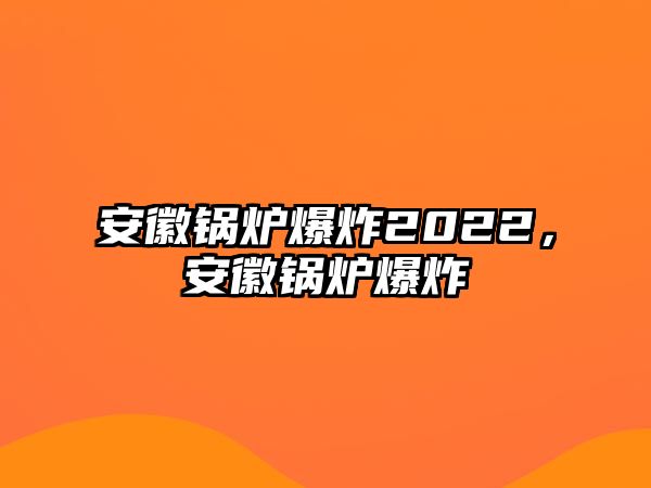 安徽鍋爐爆炸2022，安徽鍋爐爆炸