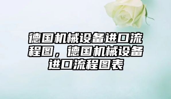 德國機械設備進口流程圖，德國機械設備進口流程圖表