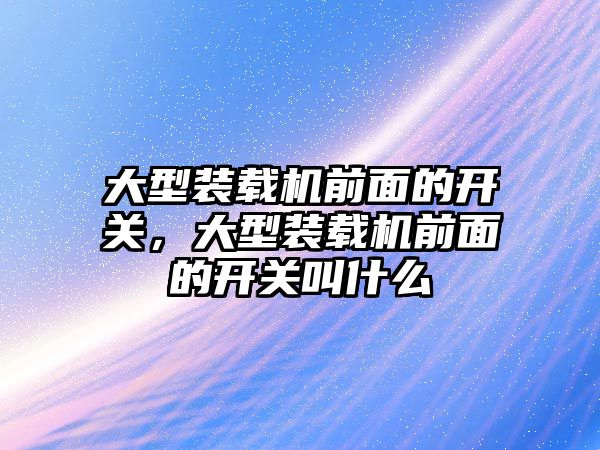 大型裝載機(jī)前面的開(kāi)關(guān)，大型裝載機(jī)前面的開(kāi)關(guān)叫什么