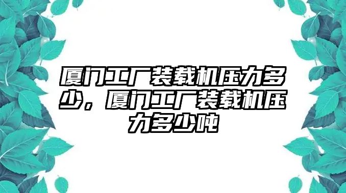 廈門工廠裝載機(jī)壓力多少，廈門工廠裝載機(jī)壓力多少噸