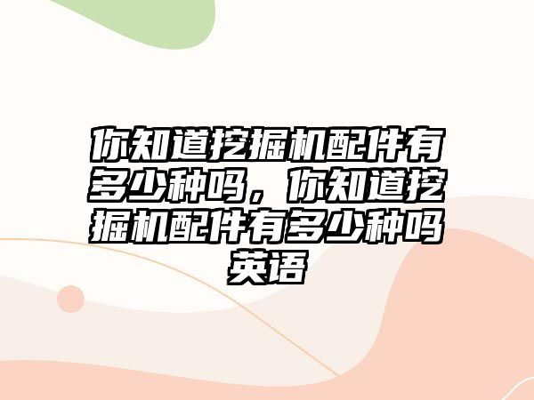 你知道挖掘機(jī)配件有多少種嗎，你知道挖掘機(jī)配件有多少種嗎英語(yǔ)