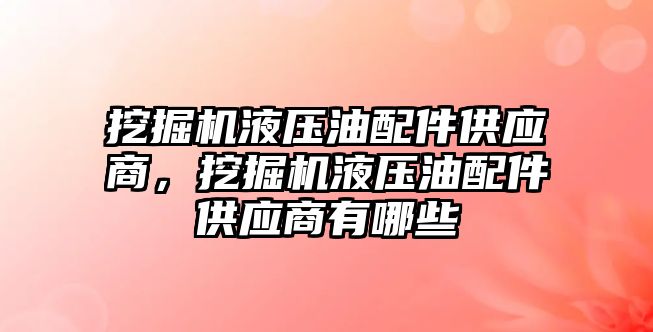 挖掘機液壓油配件供應商，挖掘機液壓油配件供應商有哪些