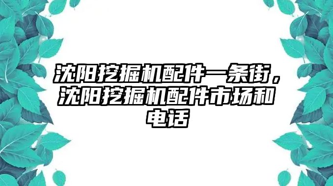 沈陽(yáng)挖掘機(jī)配件一條街，沈陽(yáng)挖掘機(jī)配件市場(chǎng)和電話