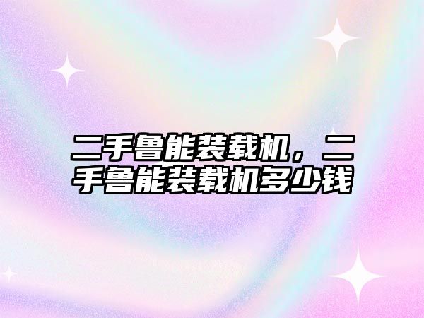 二手魯能裝載機(jī)，二手魯能裝載機(jī)多少錢