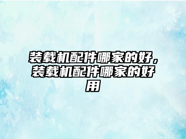 裝載機(jī)配件哪家的好，裝載機(jī)配件哪家的好用