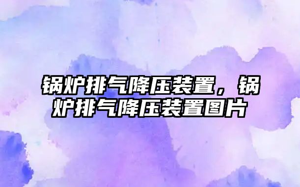 鍋爐排氣降壓裝置，鍋爐排氣降壓裝置圖片