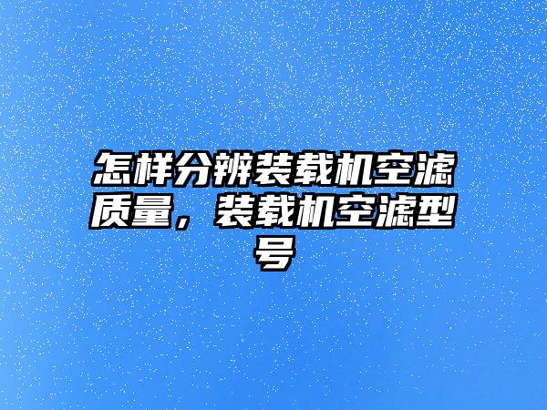 怎樣分辨裝載機(jī)空濾質(zhì)量，裝載機(jī)空濾型號(hào)