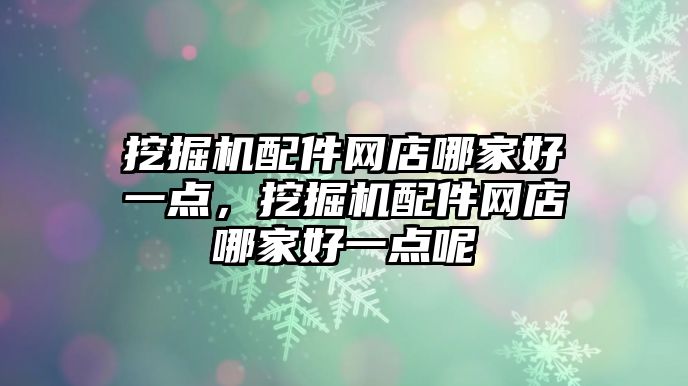 挖掘機(jī)配件網(wǎng)店哪家好一點，挖掘機(jī)配件網(wǎng)店哪家好一點呢
