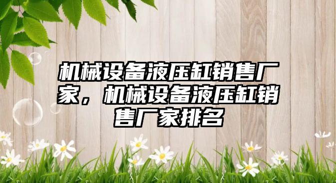 機械設(shè)備液壓缸銷售廠家，機械設(shè)備液壓缸銷售廠家排名