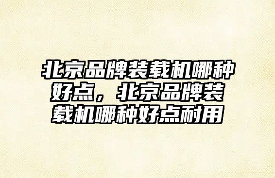 北京品牌裝載機(jī)哪種好點(diǎn)，北京品牌裝載機(jī)哪種好點(diǎn)耐用