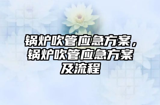 鍋爐吹管應(yīng)急方案，鍋爐吹管應(yīng)急方案及流程