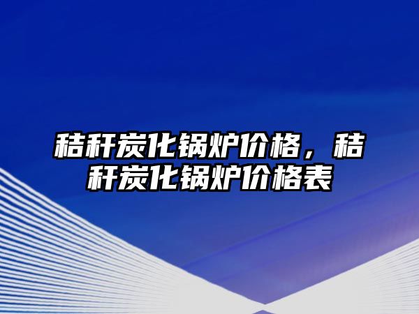 秸稈炭化鍋爐價格，秸稈炭化鍋爐價格表
