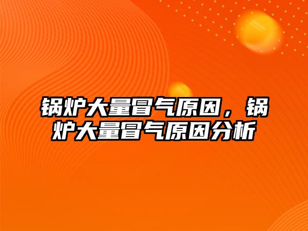 鍋爐大量冒氣原因，鍋爐大量冒氣原因分析