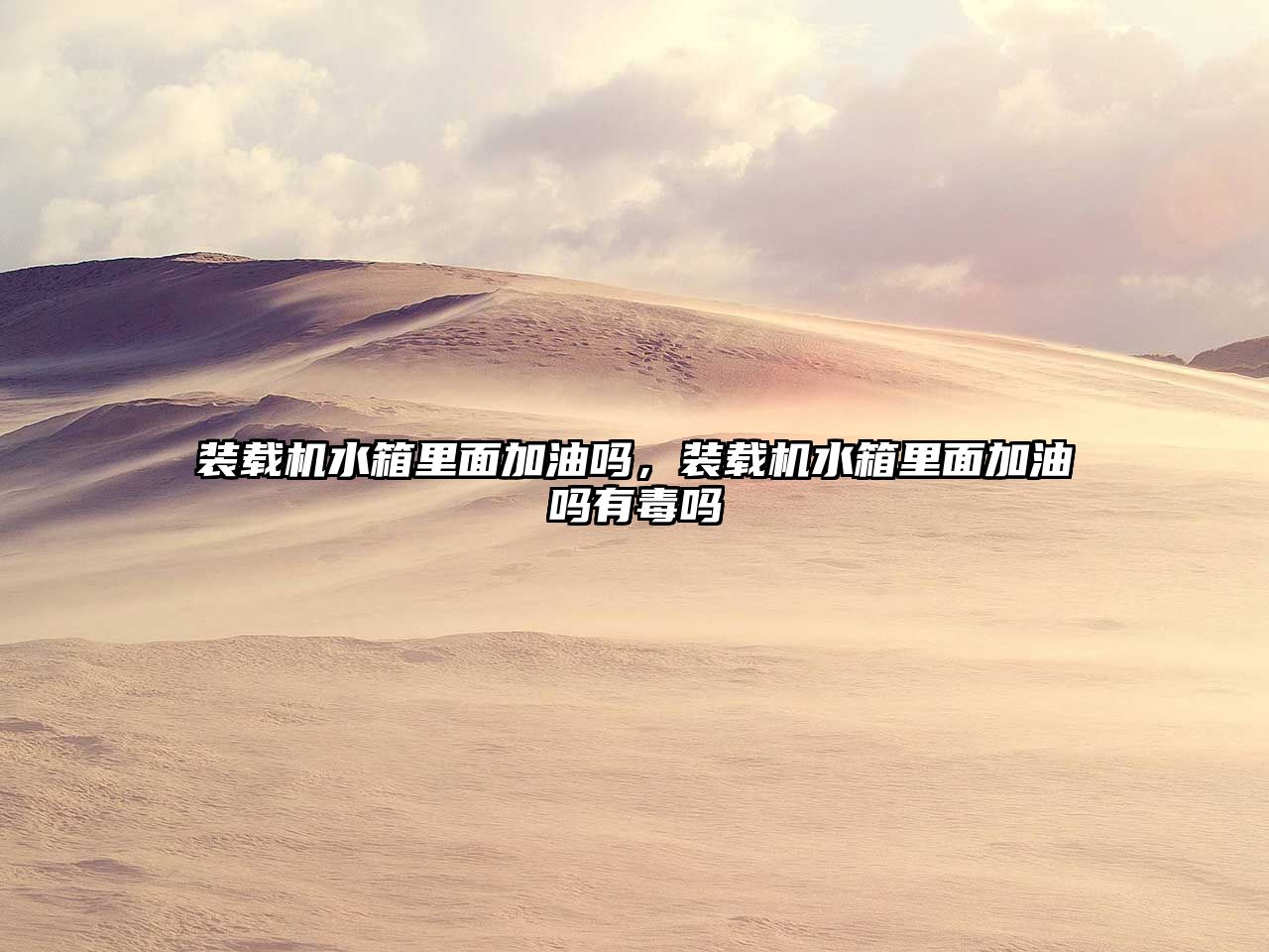 裝載機(jī)水箱里面加油嗎，裝載機(jī)水箱里面加油嗎有毒嗎