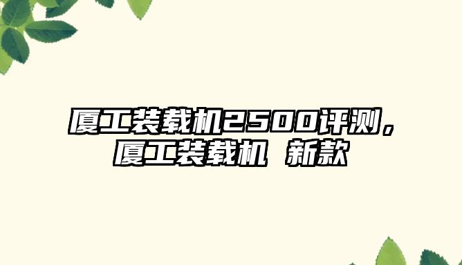 廈工裝載機(jī)2500評測，廈工裝載機(jī) 新款