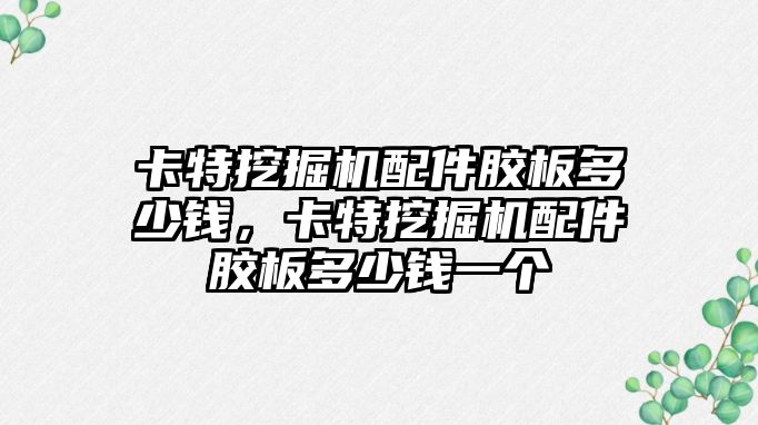 卡特挖掘機配件膠板多少錢，卡特挖掘機配件膠板多少錢一個