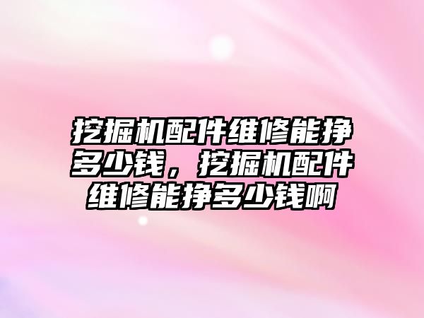 挖掘機配件維修能掙多少錢，挖掘機配件維修能掙多少錢啊