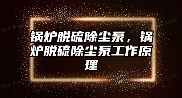 鍋爐脫硫除塵泵，鍋爐脫硫除塵泵工作原理
