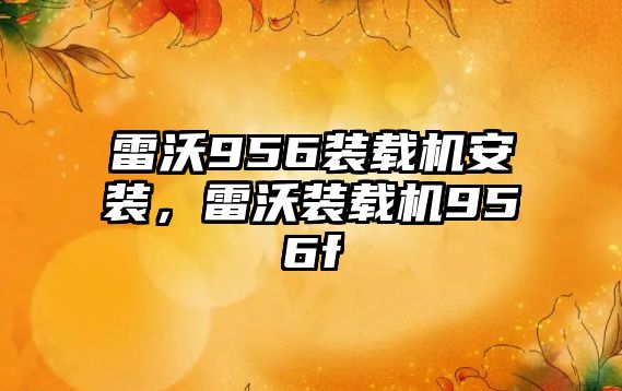 雷沃956裝載機(jī)安裝，雷沃裝載機(jī)956f