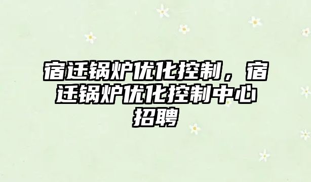宿遷鍋爐優(yōu)化控制,宿遷鍋爐優(yōu)化控制中心招聘