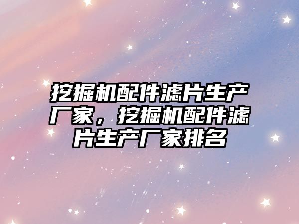 挖掘機(jī)配件濾片生產(chǎn)廠家，挖掘機(jī)配件濾片生產(chǎn)廠家排名