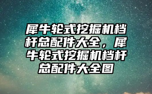 犀牛輪式挖掘機檔桿總配件大全，犀牛輪式挖掘機檔桿總配件大全圖