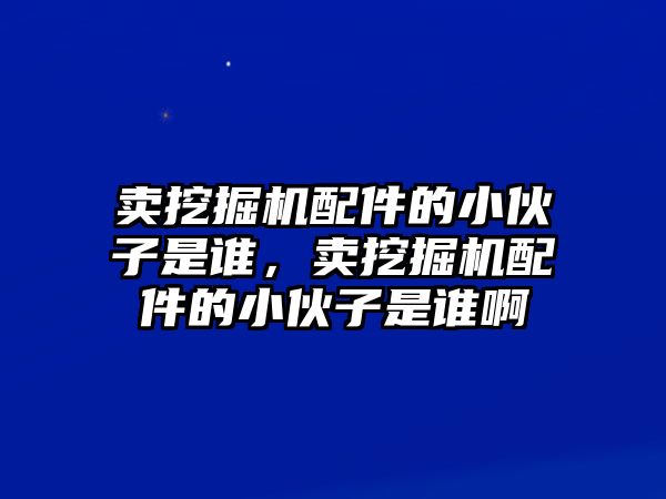 賣挖掘機配件的小伙子是誰，賣挖掘機配件的小伙子是誰啊