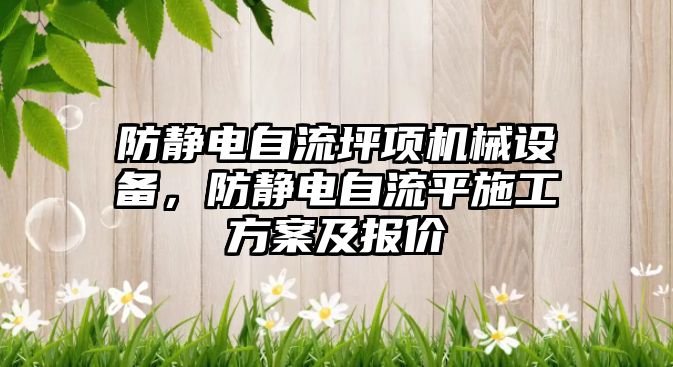 防靜電自流坪項機械設(shè)備，防靜電自流平施工方案及報價