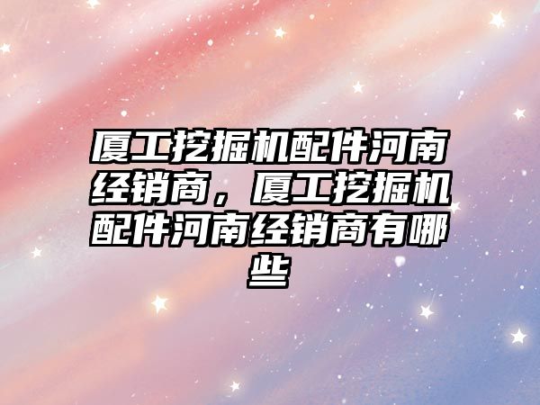 廈工挖掘機配件河南經銷商，廈工挖掘機配件河南經銷商有哪些