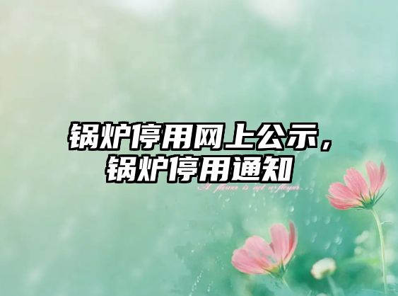 鍋爐停用網(wǎng)上公示，鍋爐停用通知