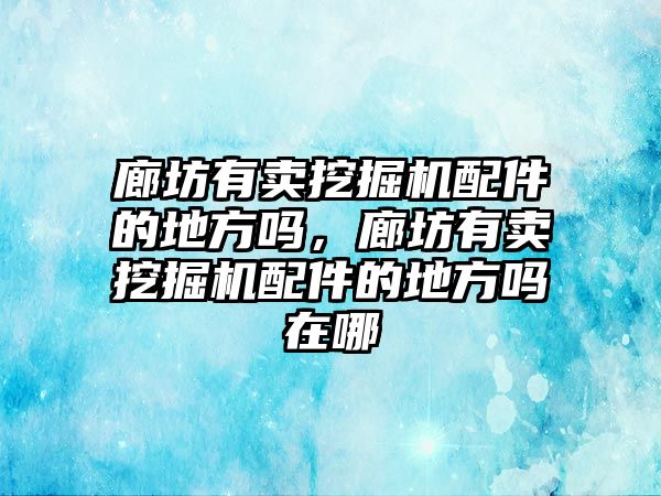 廊坊有賣挖掘機配件的地方嗎，廊坊有賣挖掘機配件的地方嗎在哪