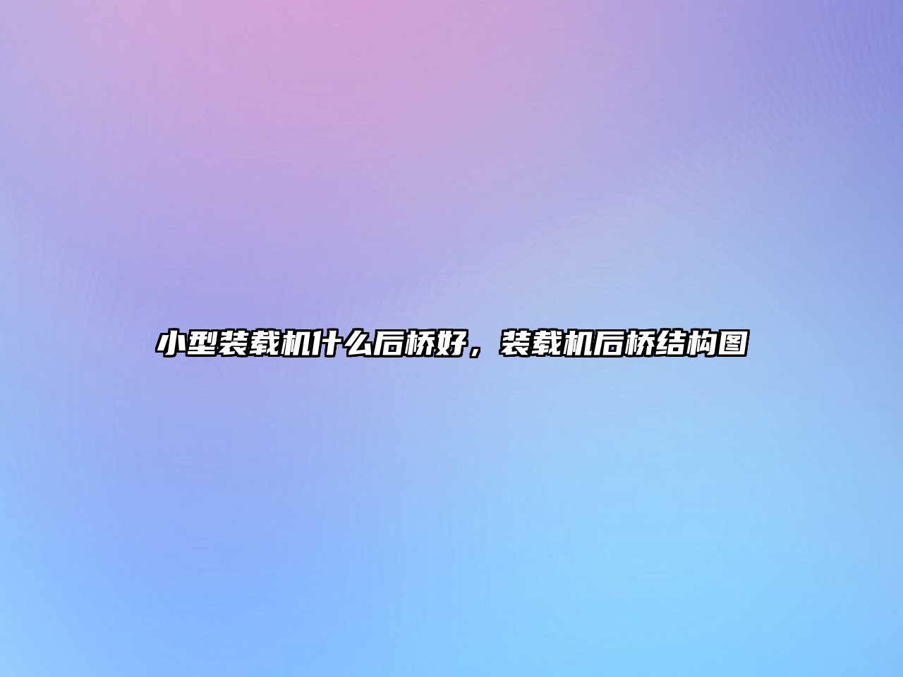 小型裝載機什么后橋好，裝載機后橋結(jié)構(gòu)圖