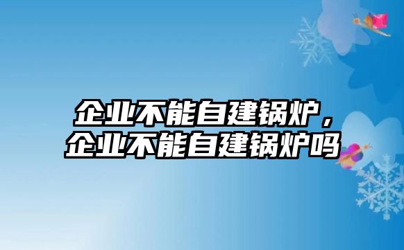 企業(yè)不能自建鍋爐，企業(yè)不能自建鍋爐嗎